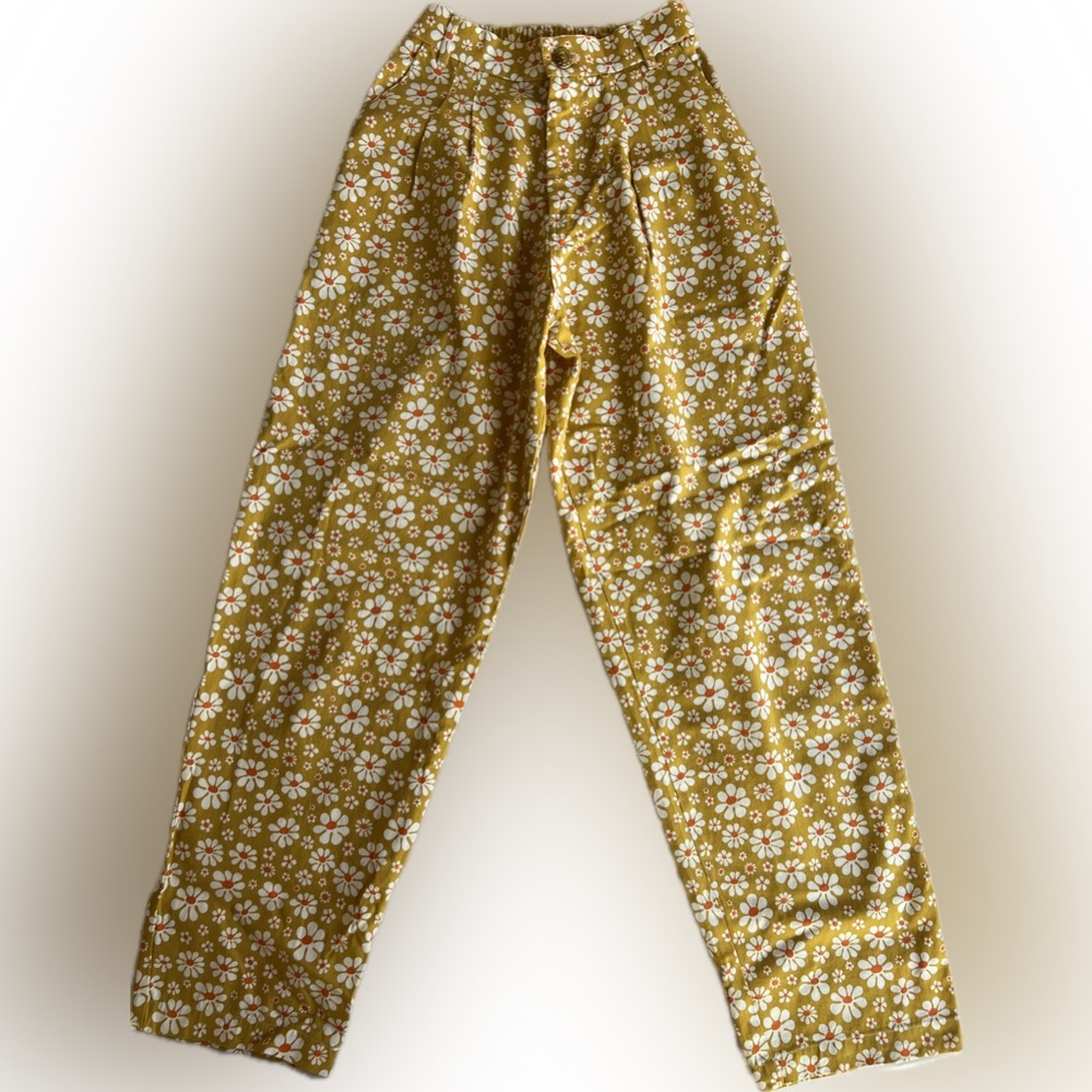 Big Bud Press Heavyweight Trousers Lazy Daisy Yellow - Size XXS (24-27”)